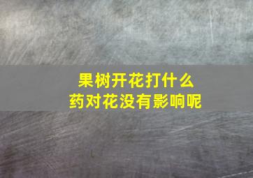 果树开花打什么药对花没有影响呢