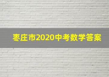 枣庄市2020中考数学答案