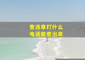 查违章打什么电话能查出来