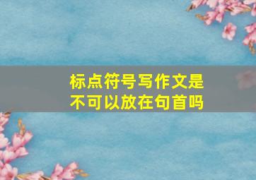 标点符号写作文是不可以放在句首吗