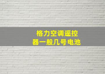 格力空调遥控器一般几号电池