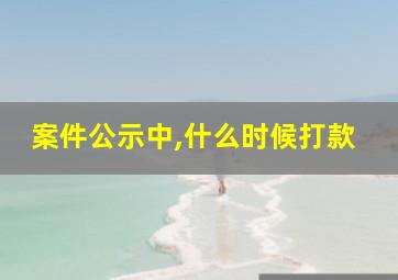 案件公示中,什么时候打款