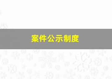 案件公示制度