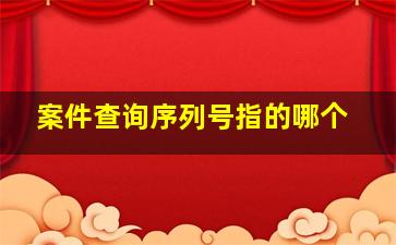 案件查询序列号指的哪个