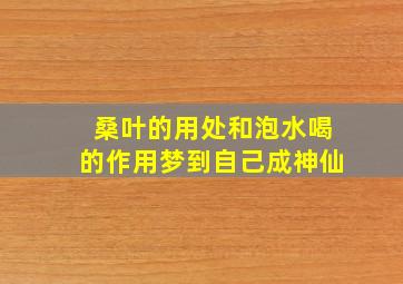 桑叶的用处和泡水喝的作用梦到自己成神仙