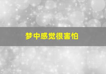 梦中感觉很害怕