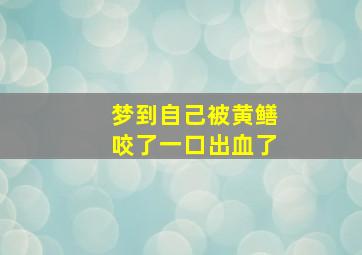 梦到自己被黄鳝咬了一口出血了