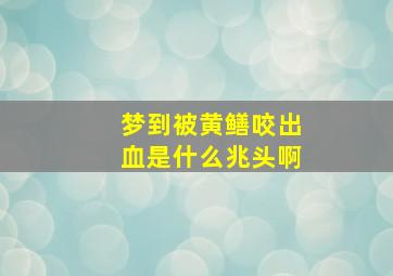 梦到被黄鳝咬出血是什么兆头啊