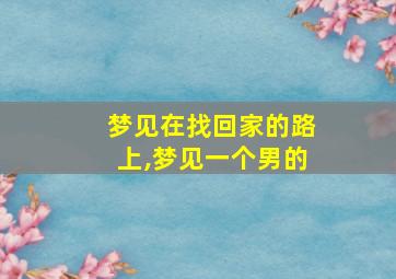 梦见在找回家的路上,梦见一个男的