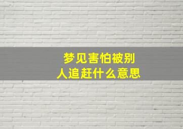 梦见害怕被别人追赶什么意思