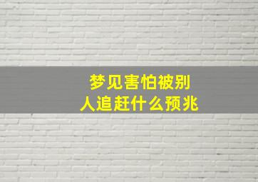 梦见害怕被别人追赶什么预兆