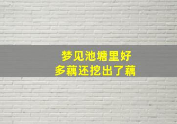 梦见池塘里好多藕还挖出了藕