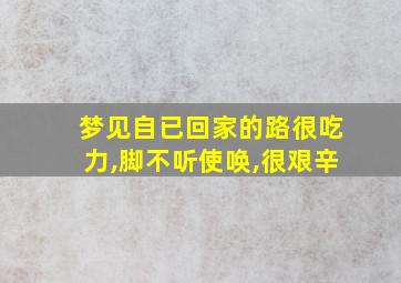 梦见自已回家的路很吃力,脚不听使唤,很艰辛