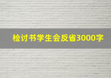 检讨书学生会反省3000字