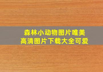 森林小动物图片唯美高清图片下载大全可爱