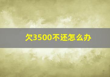 欠3500不还怎么办