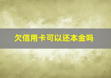 欠信用卡可以还本金吗