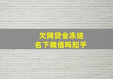 欠网贷会冻结名下微信吗知乎