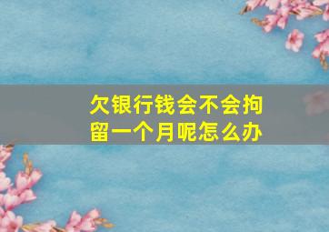 欠银行钱会不会拘留一个月呢怎么办