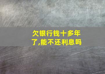 欠银行钱十多年了,能不还利息吗