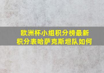 欧洲杯小组积分榜最新积分表哈萨克斯坦队如何