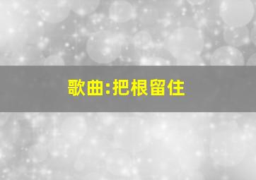 歌曲:把根留住