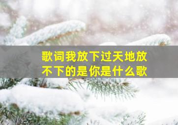 歌词我放下过天地放不下的是你是什么歌