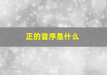 正的音序是什么