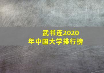 武书连2020年中国大学排行榜