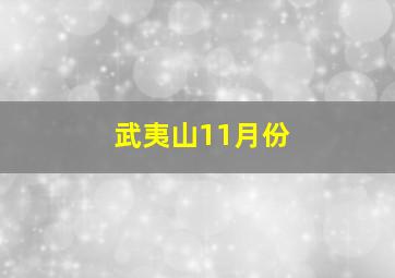 武夷山11月份