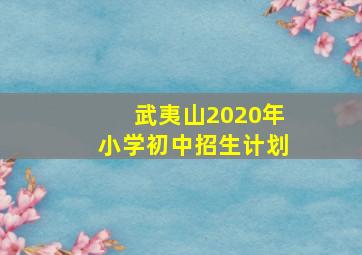 武夷山2020年小学初中招生计划