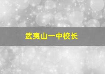 武夷山一中校长