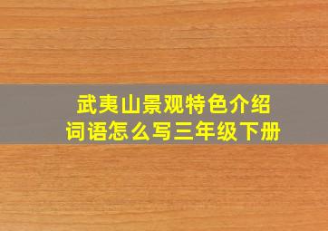 武夷山景观特色介绍词语怎么写三年级下册