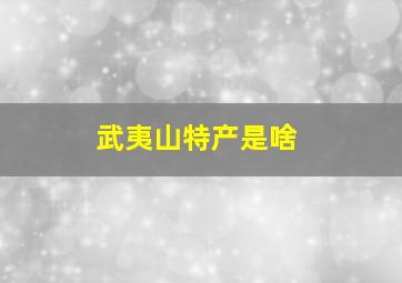 武夷山特产是啥