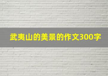 武夷山的美景的作文300字