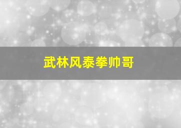 武林风泰拳帅哥