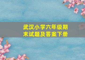 武汉小学六年级期末试题及答案下册