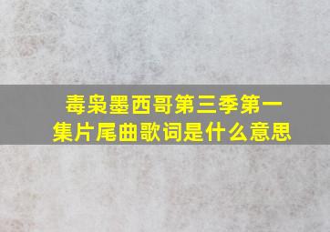 毒枭墨西哥第三季第一集片尾曲歌词是什么意思