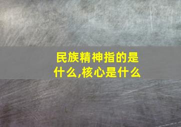 民族精神指的是什么,核心是什么