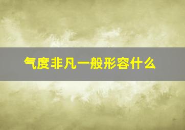 气度非凡一般形容什么