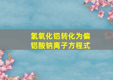 氢氧化铝转化为偏铝酸钠离子方程式