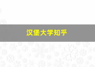 汉堡大学知乎