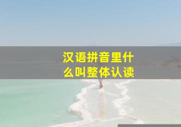 汉语拼音里什么叫整体认读