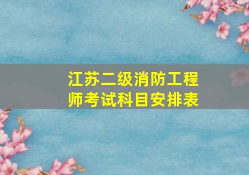 江苏二级消防工程师考试科目安排表