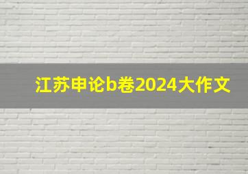 江苏申论b卷2024大作文