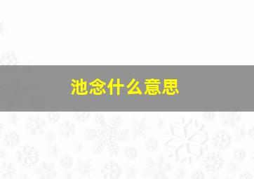 池念什么意思