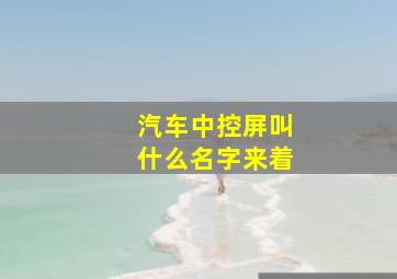 汽车中控屏叫什么名字来着