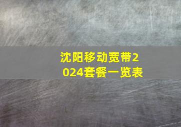 沈阳移动宽带2024套餐一览表