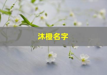 沐橙名字