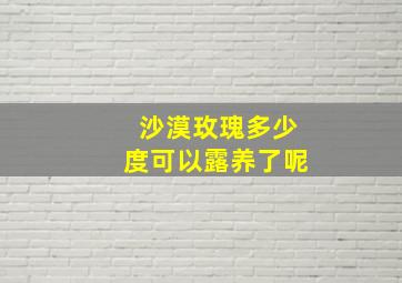 沙漠玫瑰多少度可以露养了呢